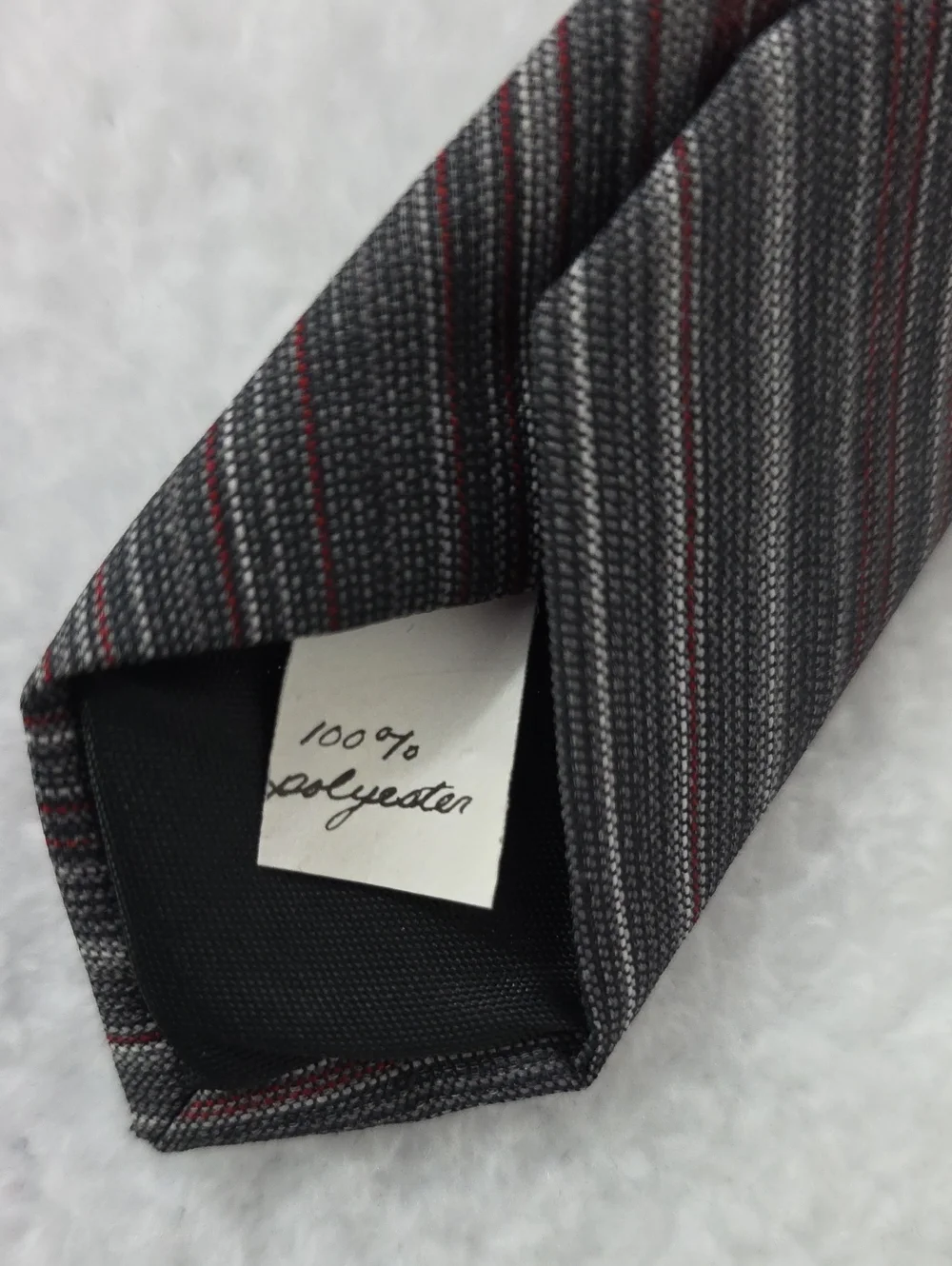 Wembley Diagonal Striped Neck Tie Gray Burgundy Silver Polyester